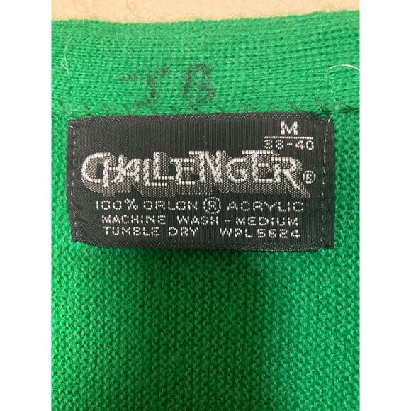 Vintage 80's Grandpa Challenger Sweater Turtle Emblem Green Size M - Picture 4 of 6
